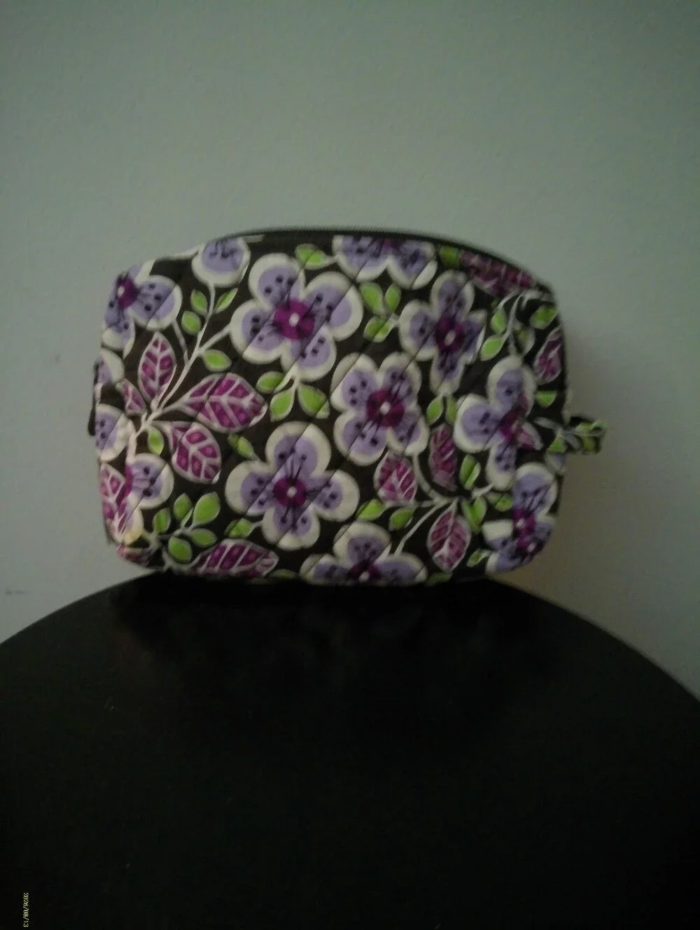 Vera Bradley Small Cosmetics Bag (Plum Petals) - Retired Print